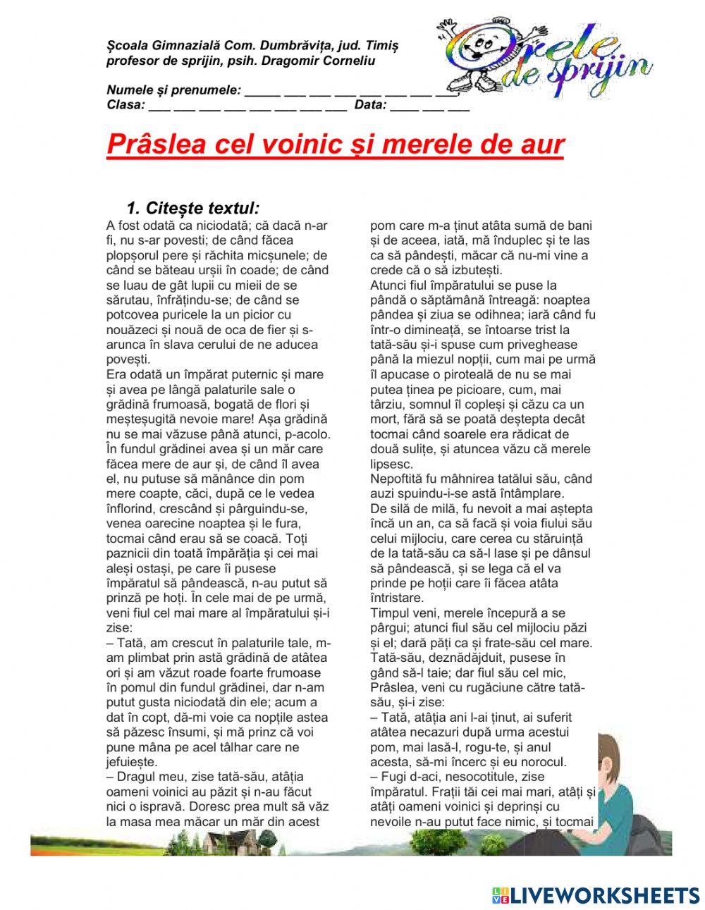 Praslea cel voinic si merele de aur