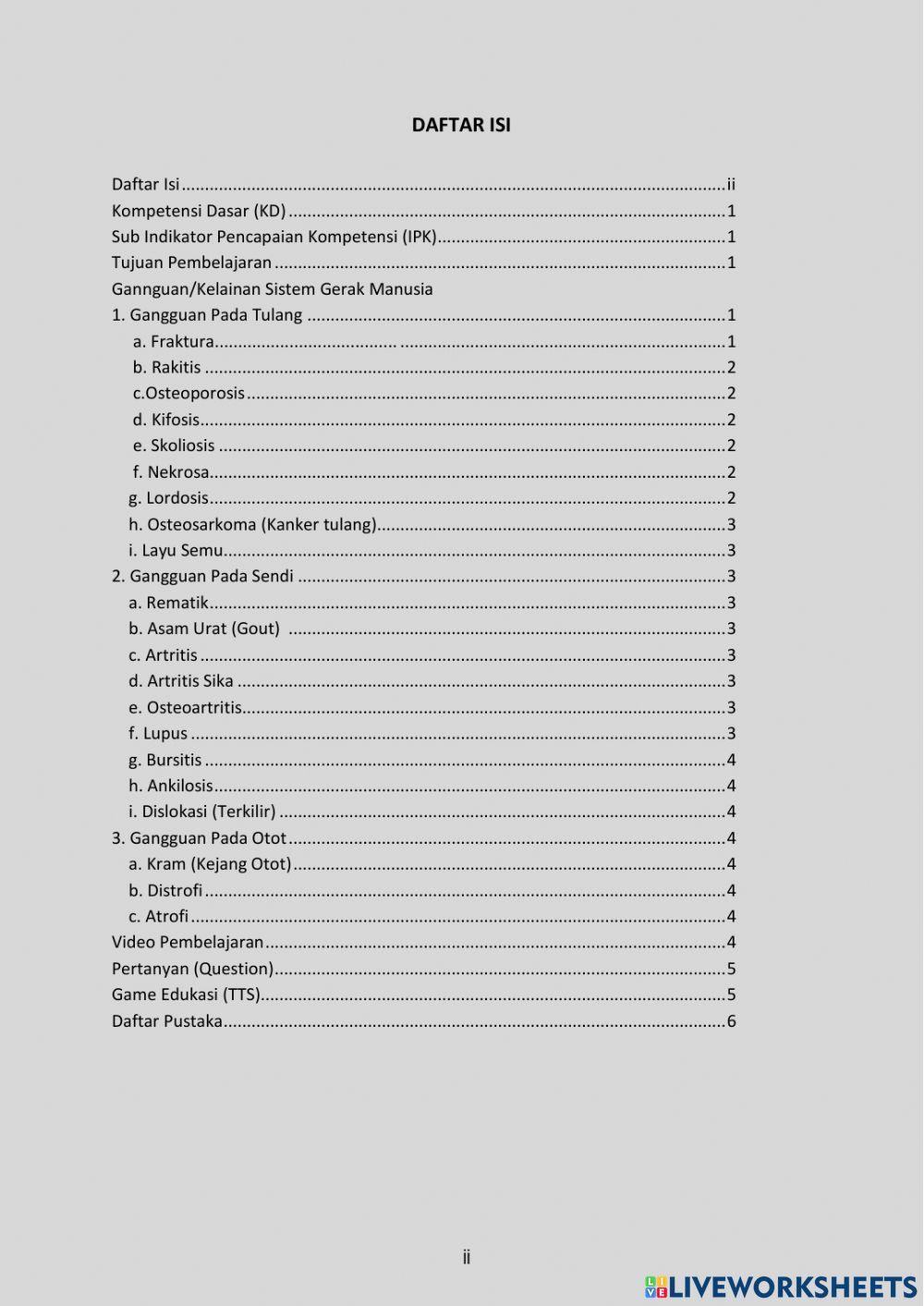 Gangguan sistem gerak manusia