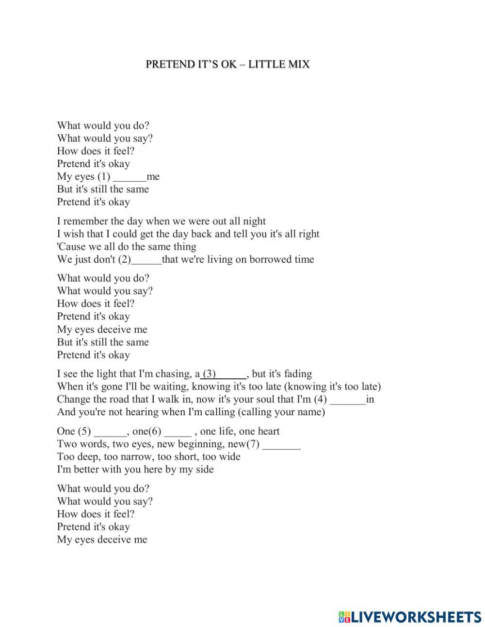 Littele mix - pretend its ok