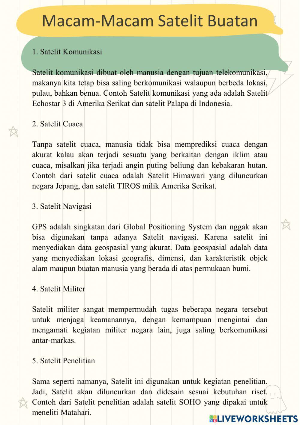 Mengenal Satelit Buatan