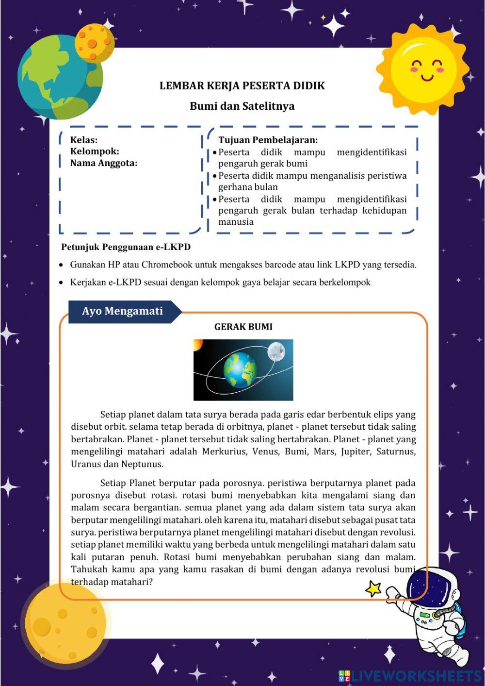 LKPD Bumi dan Satelitnya (Visual)