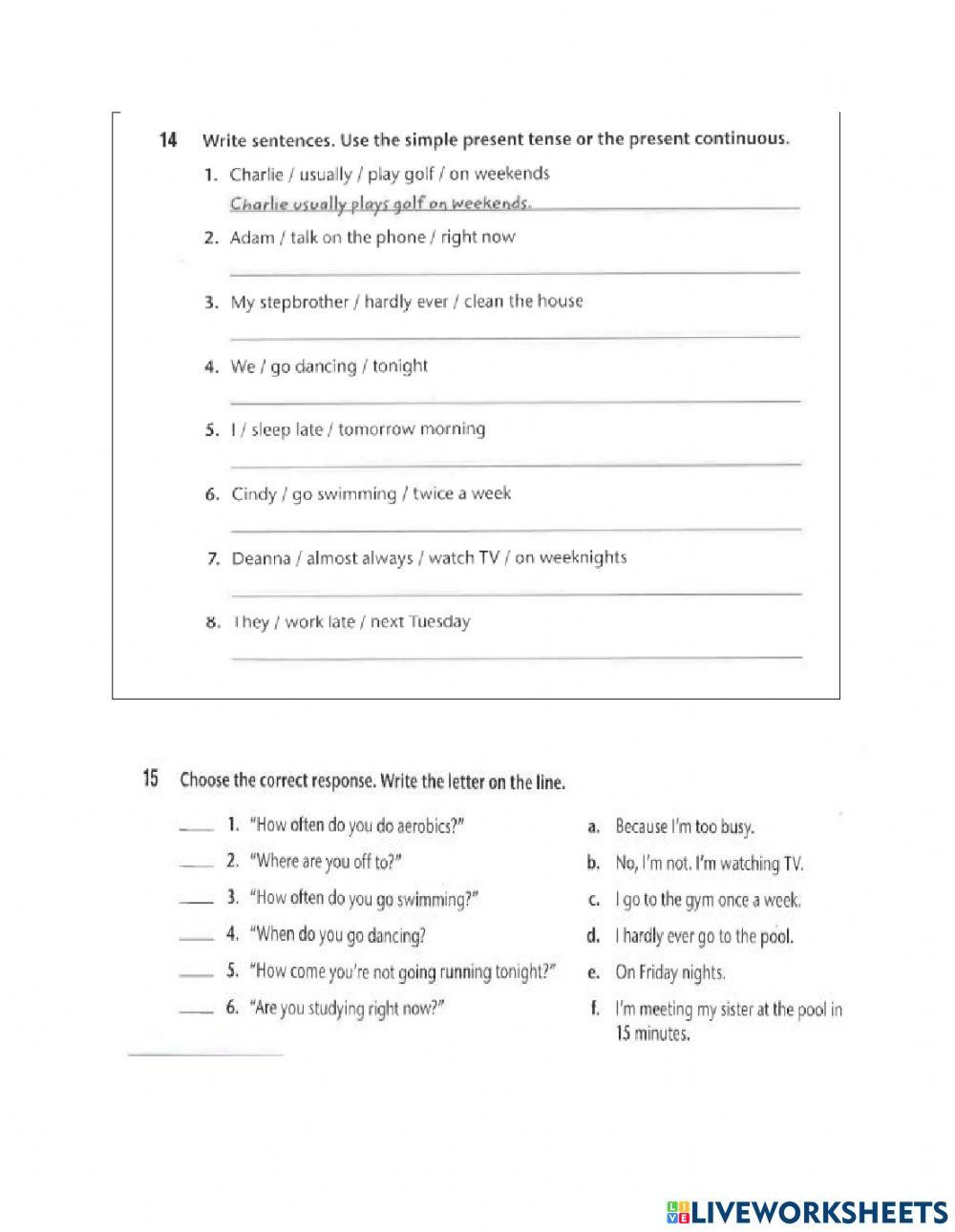 Unit 6 staying in shape