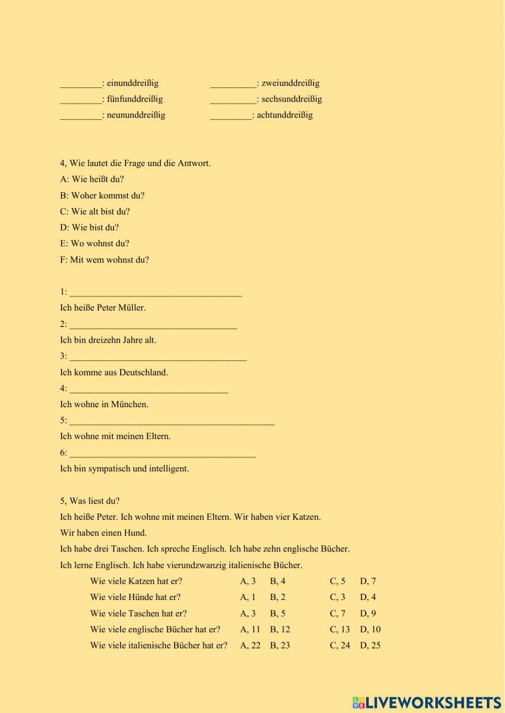 Kontakt 1 - Lektion 1 Übungen