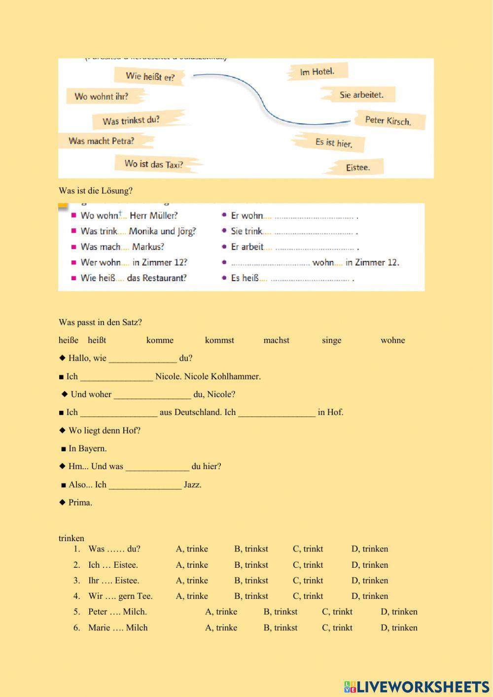 Kontakte 1 Lekiton 1 Übungen 1