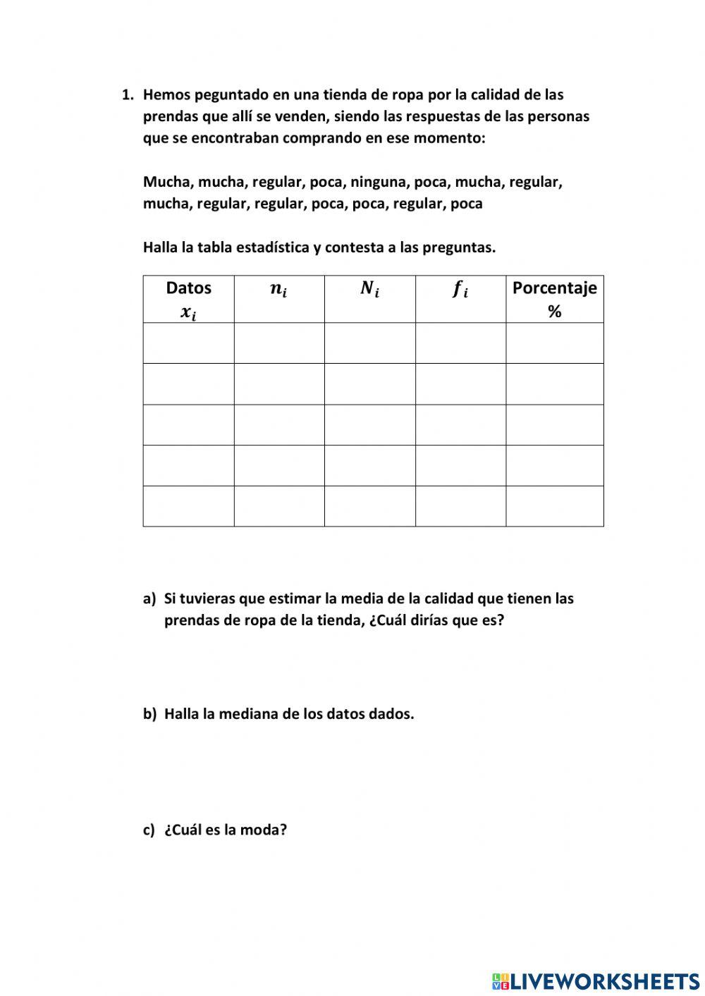 Estadística 1º ESO