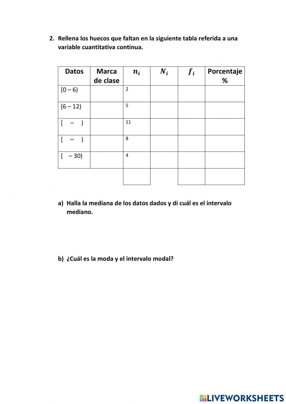 Estadística 1º ESO