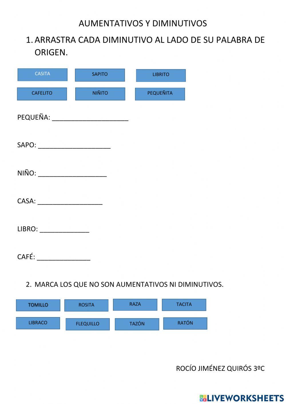 Aumentativos y diminutivos