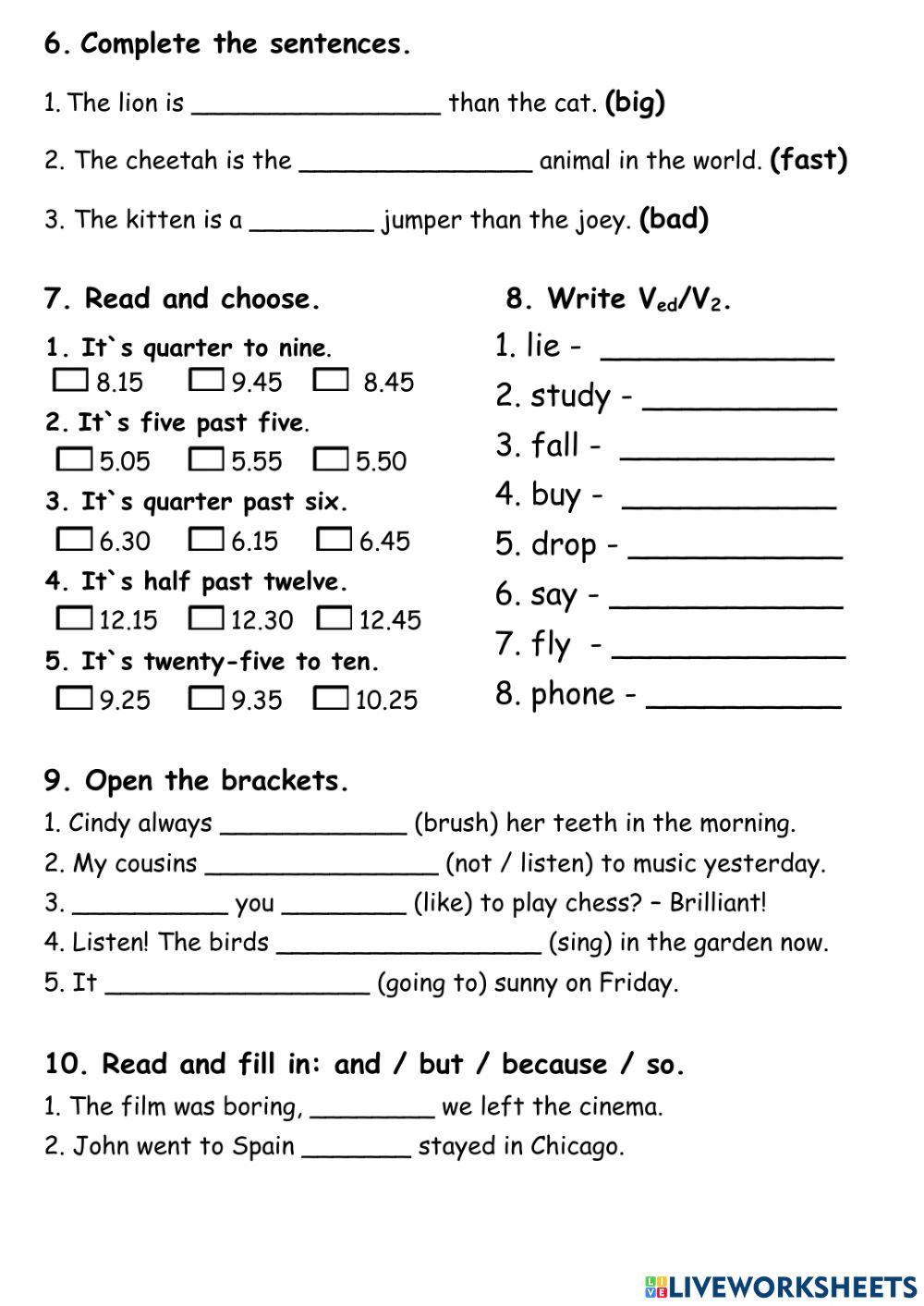 QM 4. Term II. Writing test.