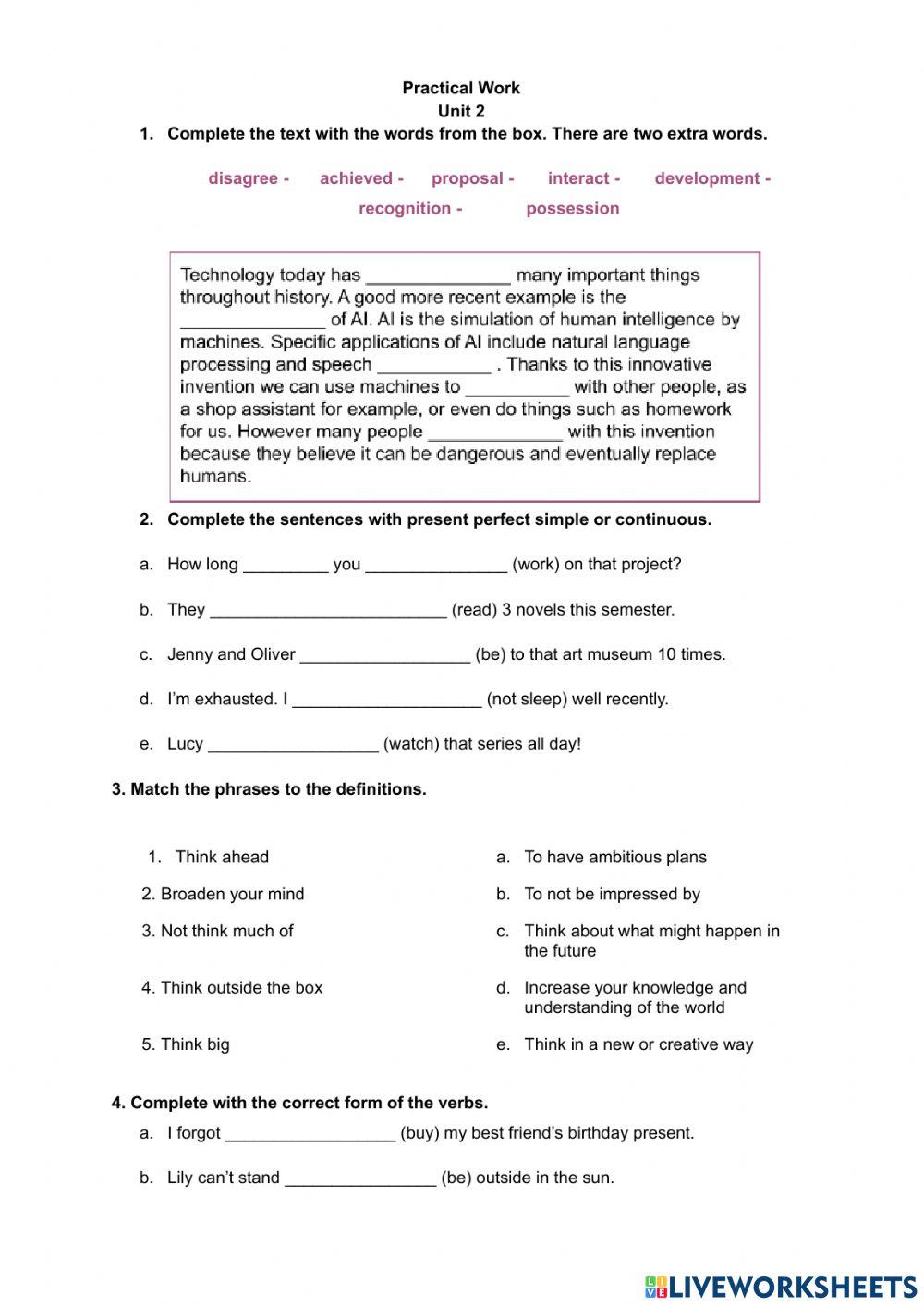 Practical work unit 2
