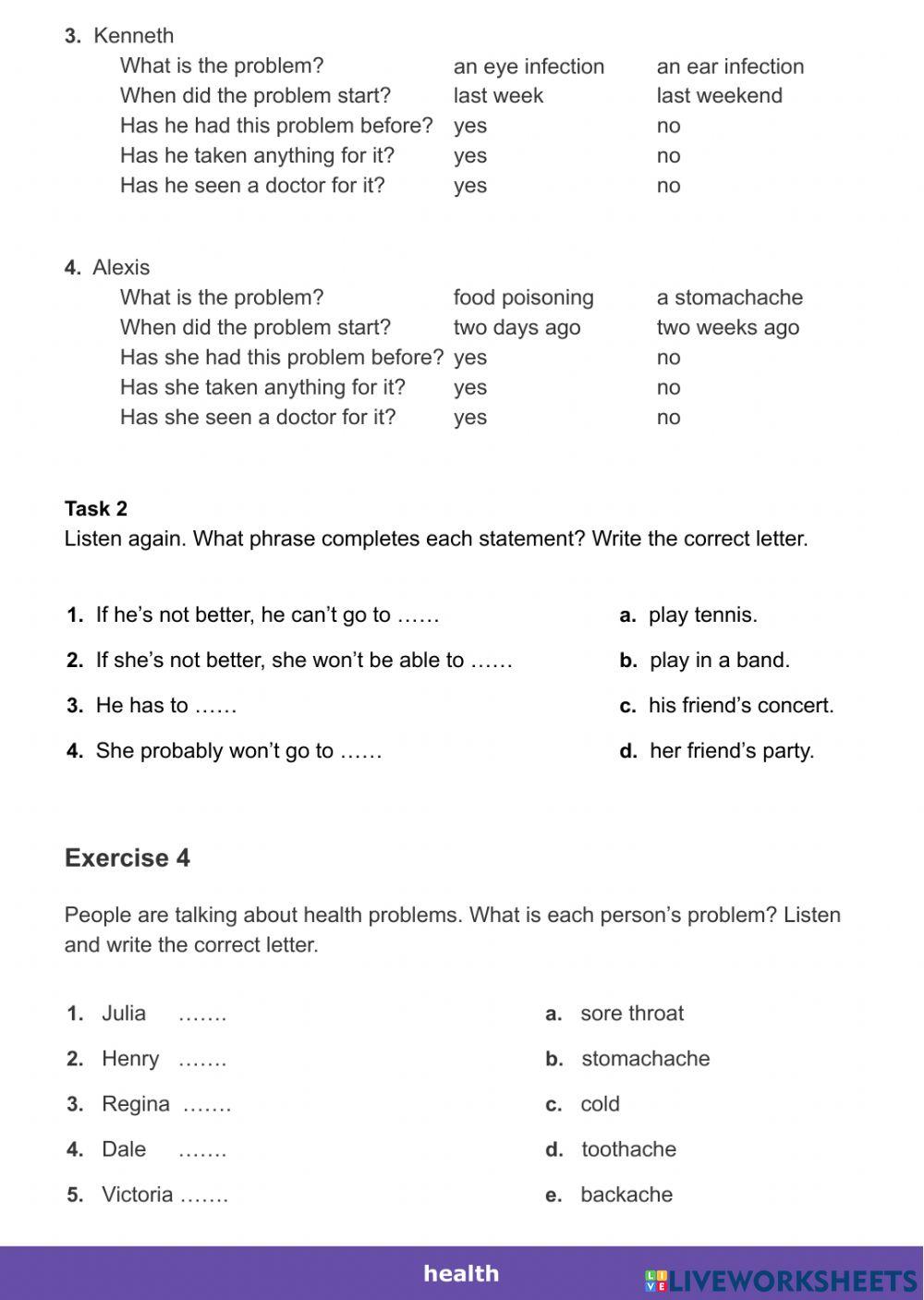 Health - A2 listening
