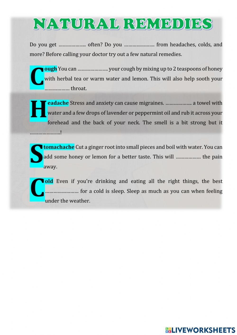 Illnesses and Remedies Illnesses and Remedies