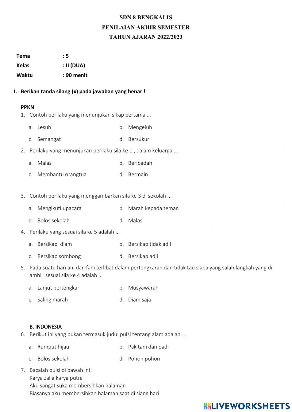 Menggali Pengalaman Berharga: Kupas Tuntas Soal PAS Kelas 2 Semester 2 Tema 5 "Pengalamanku"