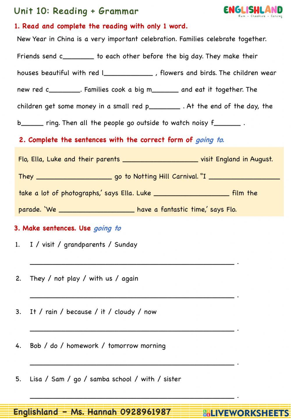 U10 Reading Grammar