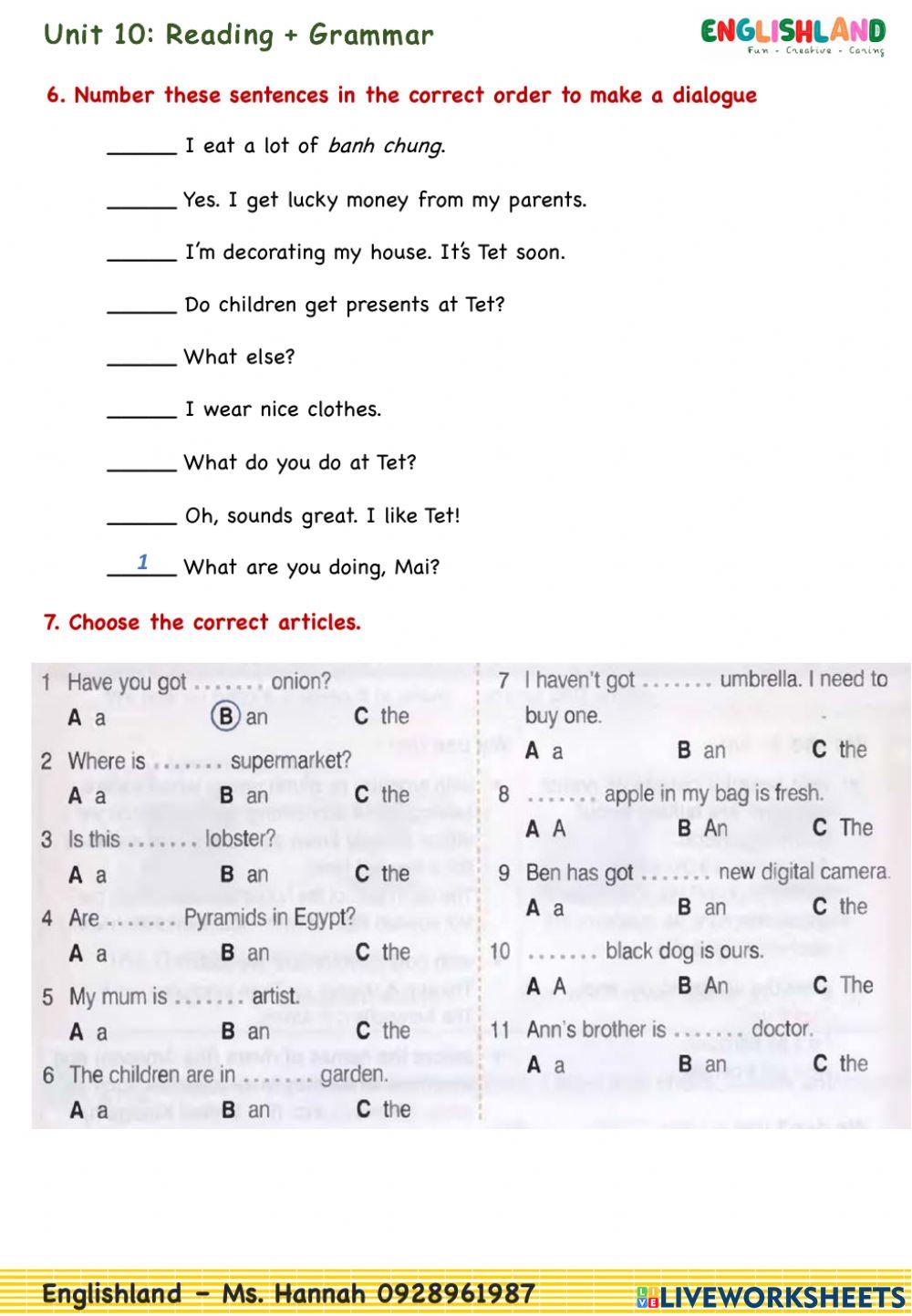 U10 Reading Grammar