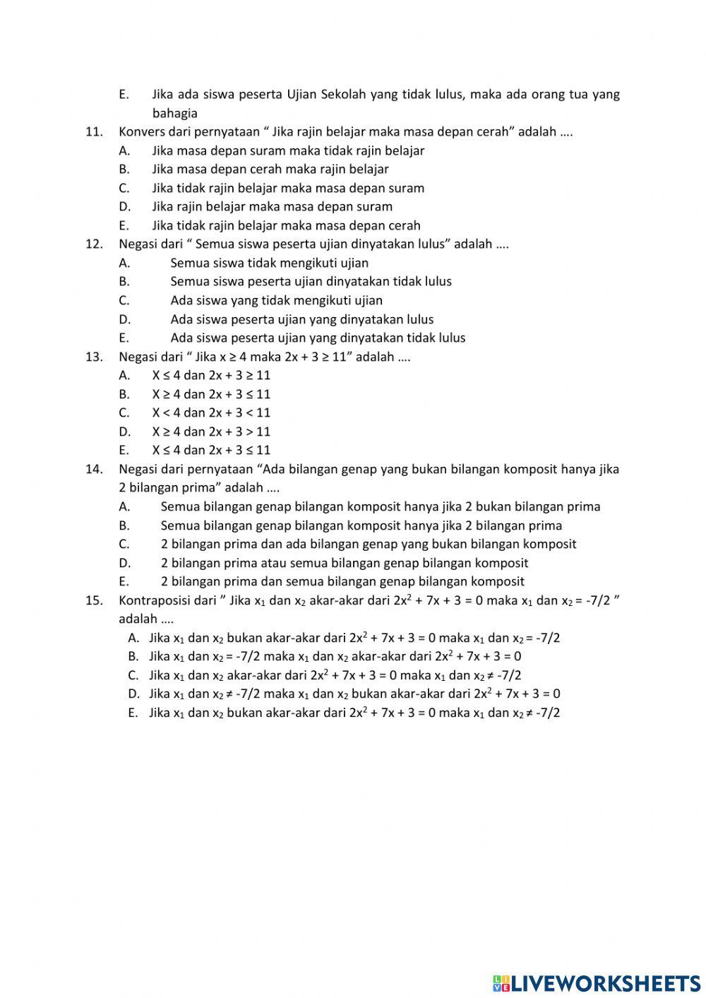 TES LOGIKA MATEMATIKA