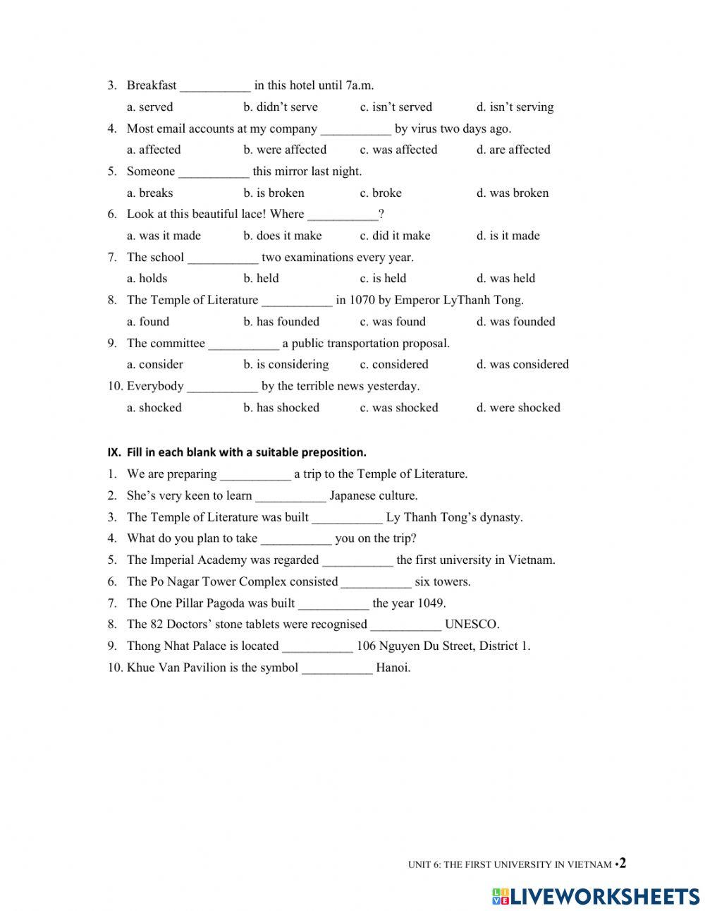 G7 U6 MLH Passive voice & Prepositions
