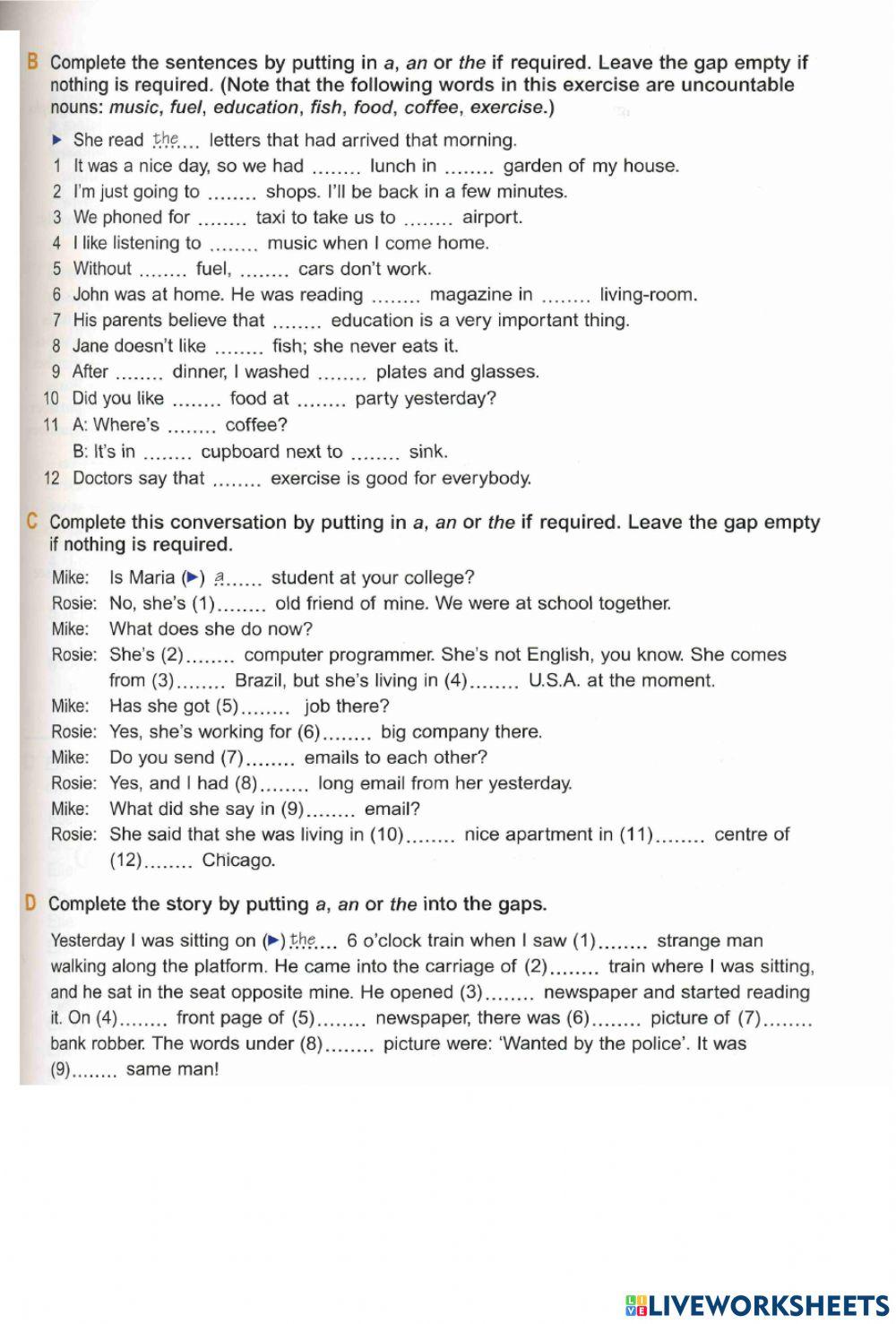 Basic Grammar - 50 Articles (2) A-an, the, no article