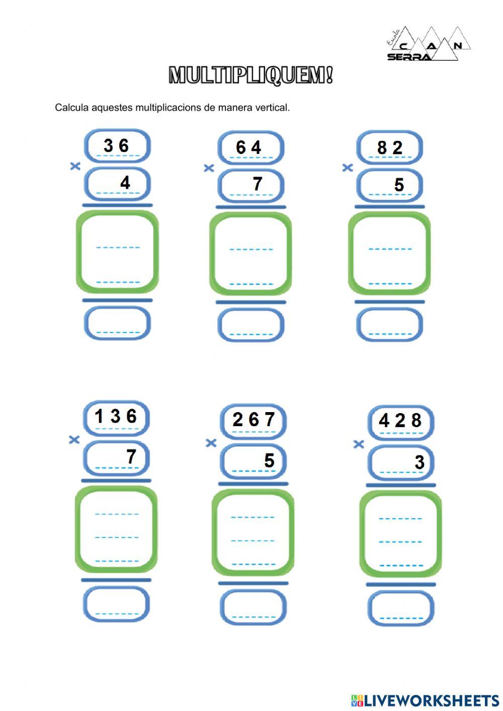 Multiplicacions verticals