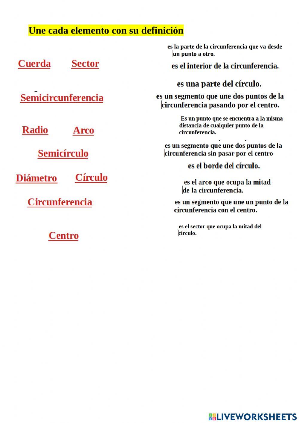 Circunferencia y círculo