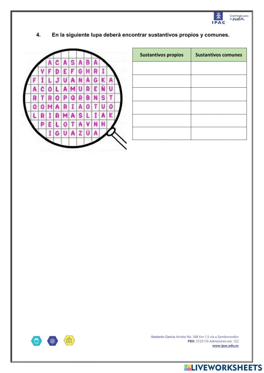 Clases de sustantivos