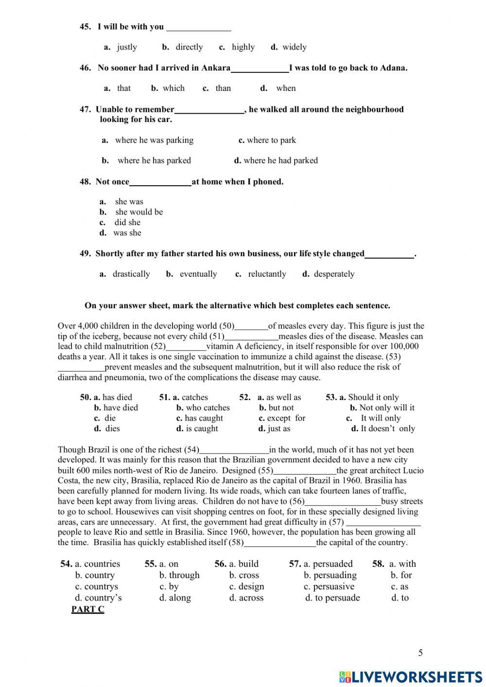Revision test-Metü proficiency sample test