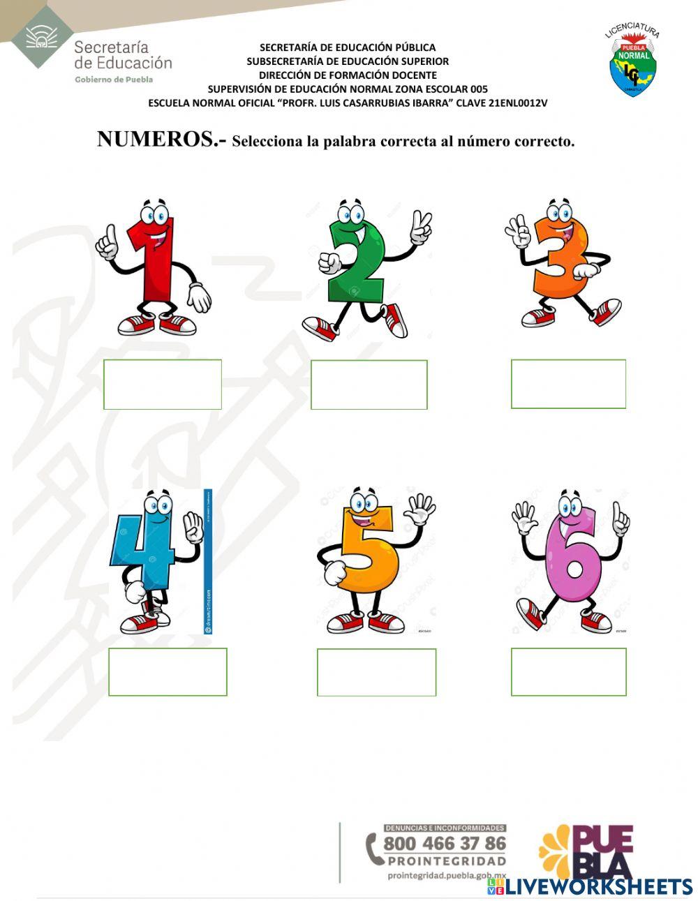 Números, selecciona la respuesta correcta