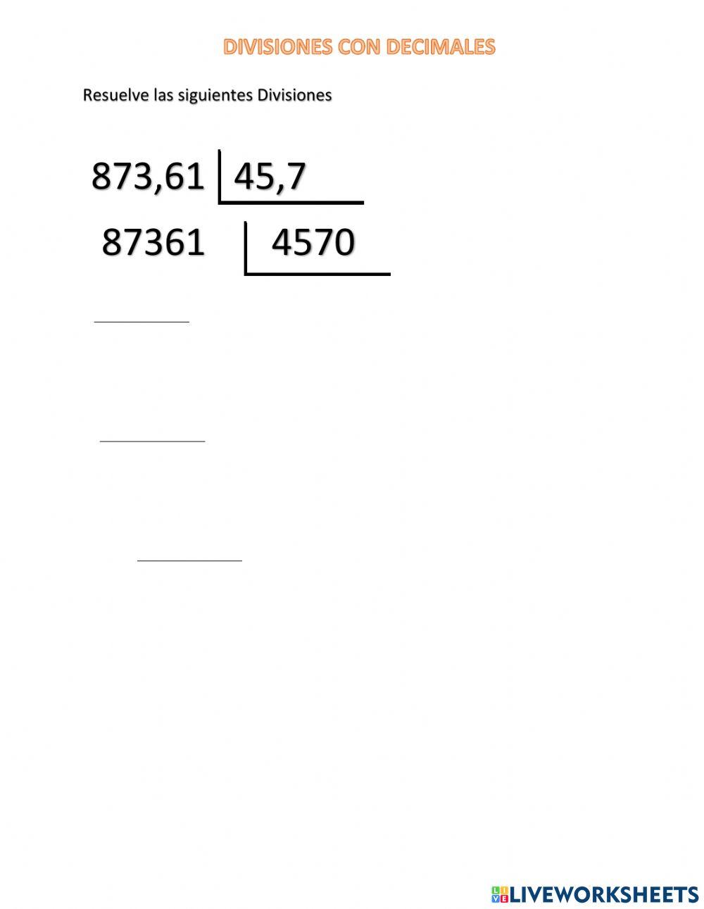 Divisiones con decimales