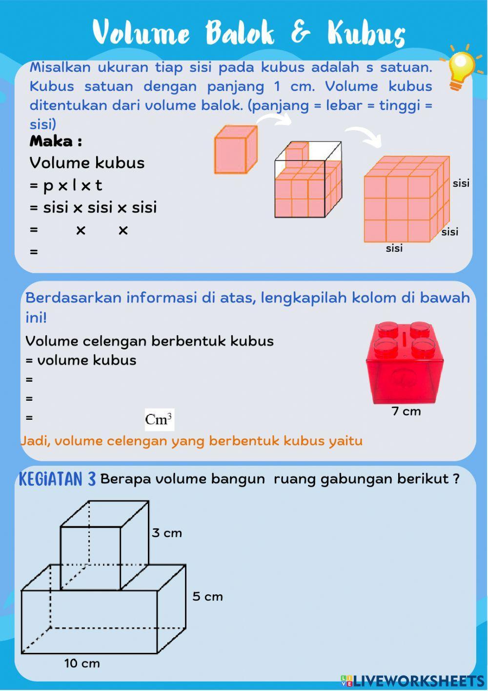Volume Bangun Ruang (Balok dan Kubus) Kelas 5