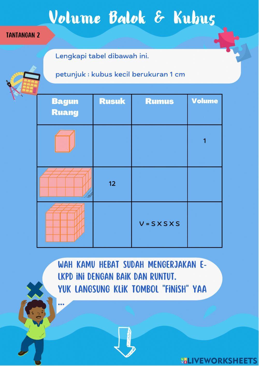Volume Bangun Ruang (Balok dan Kubus) Kelas 5