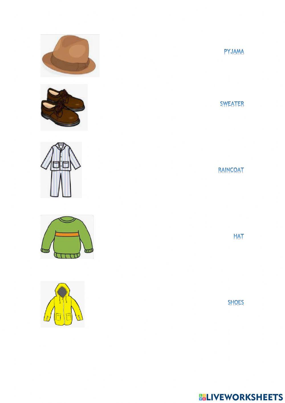 The winter clothes vocabulary (Primaria) worksheet