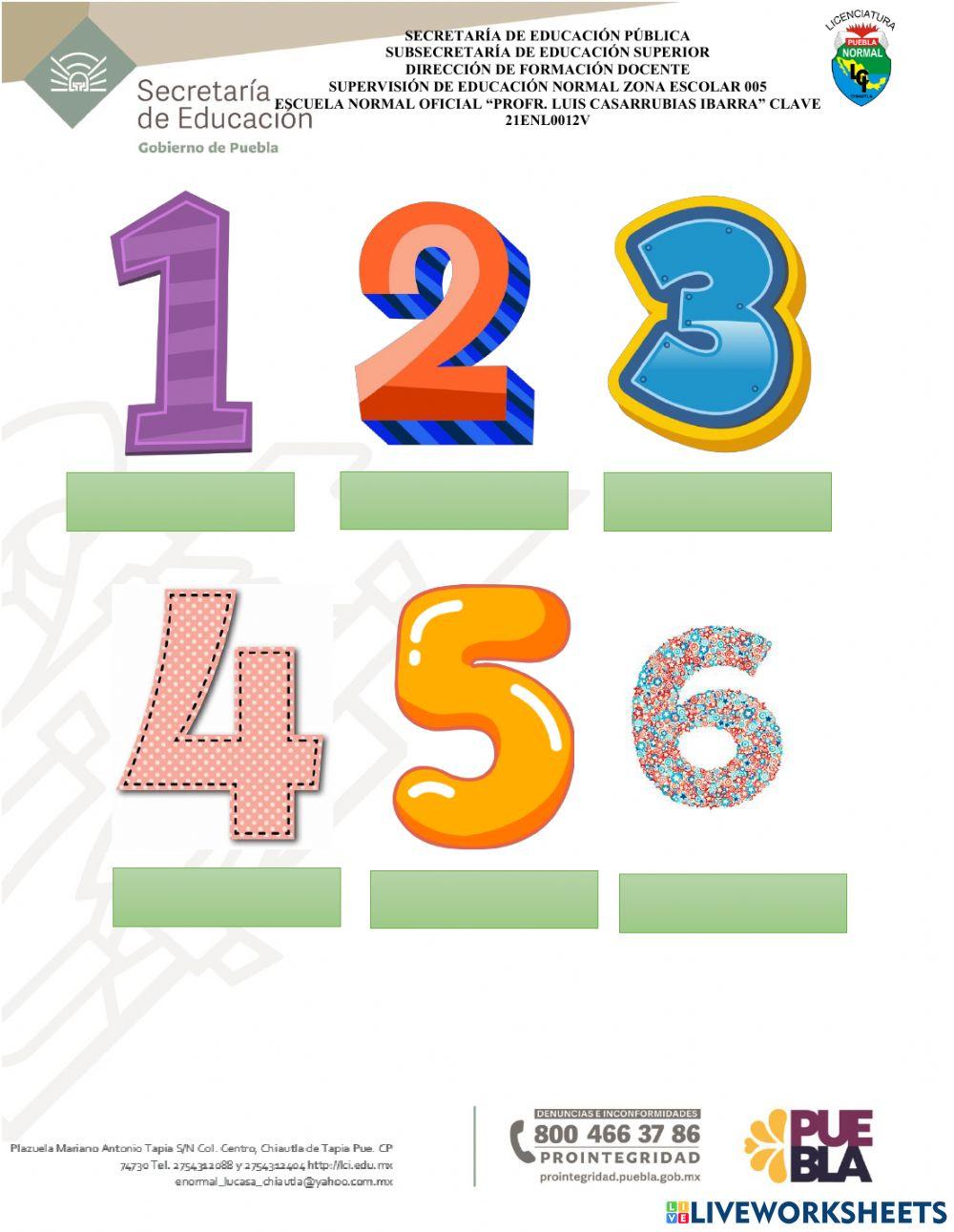 Ficha de trabajo Numeros