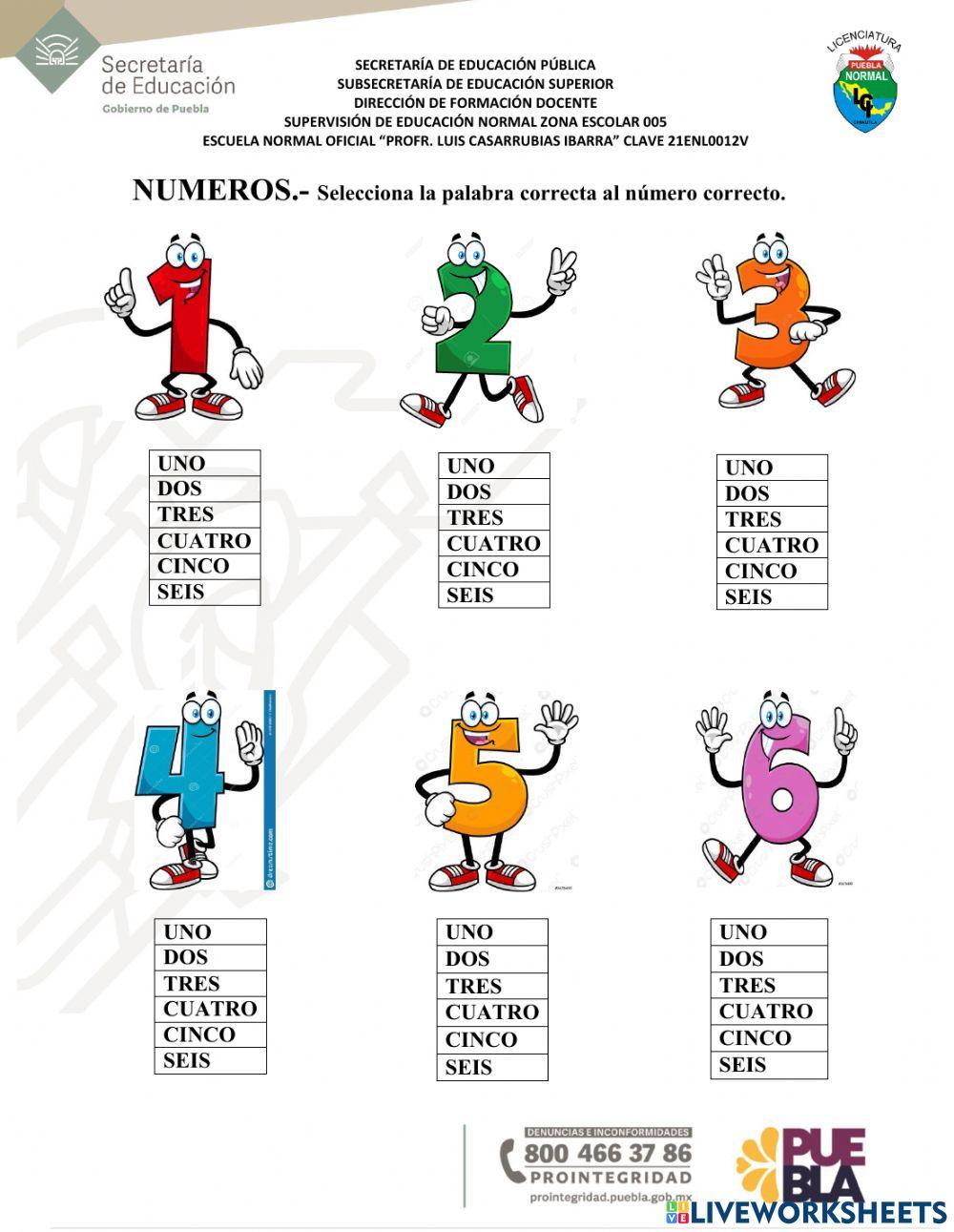 Relación de números