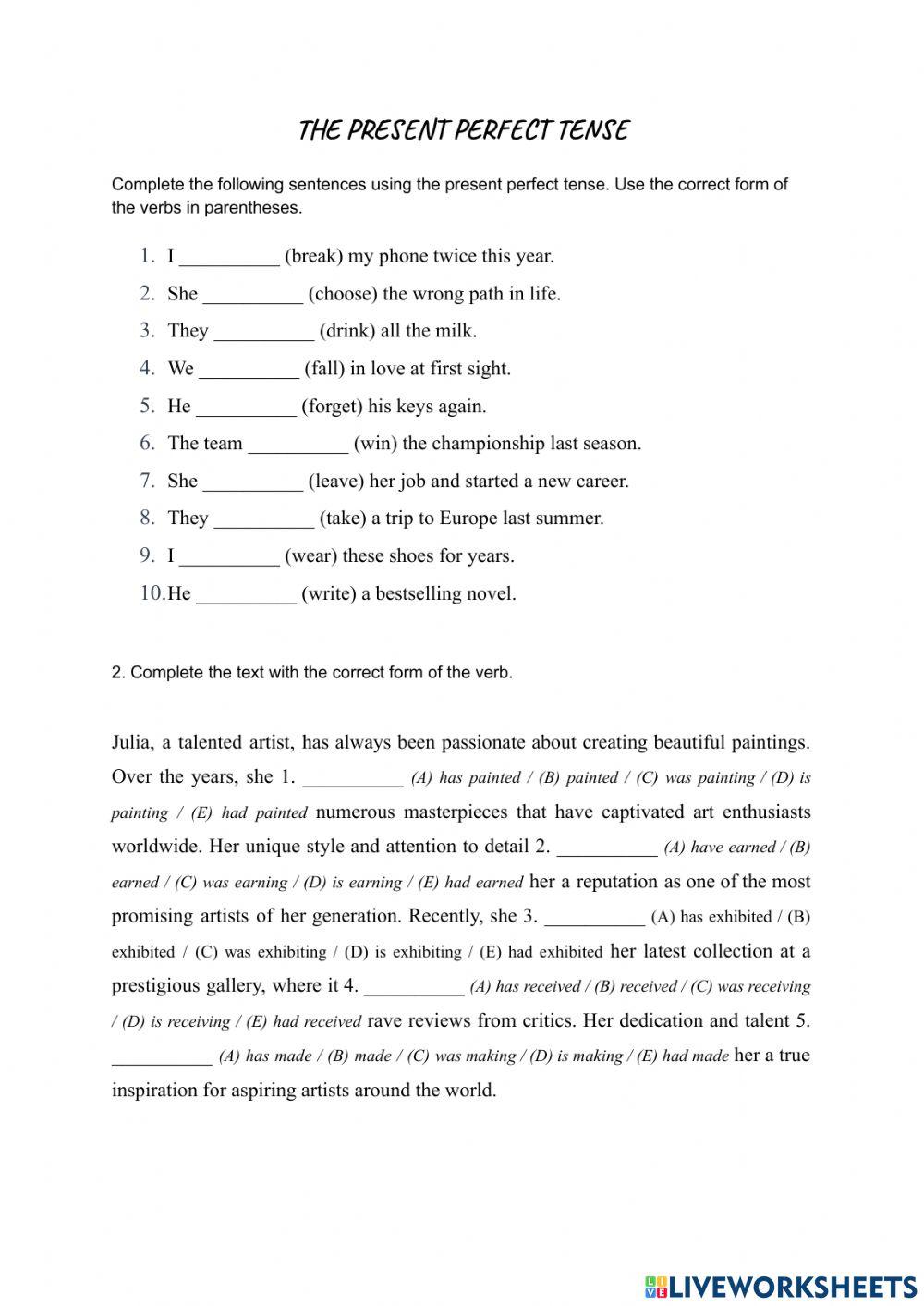 The present perfect tense