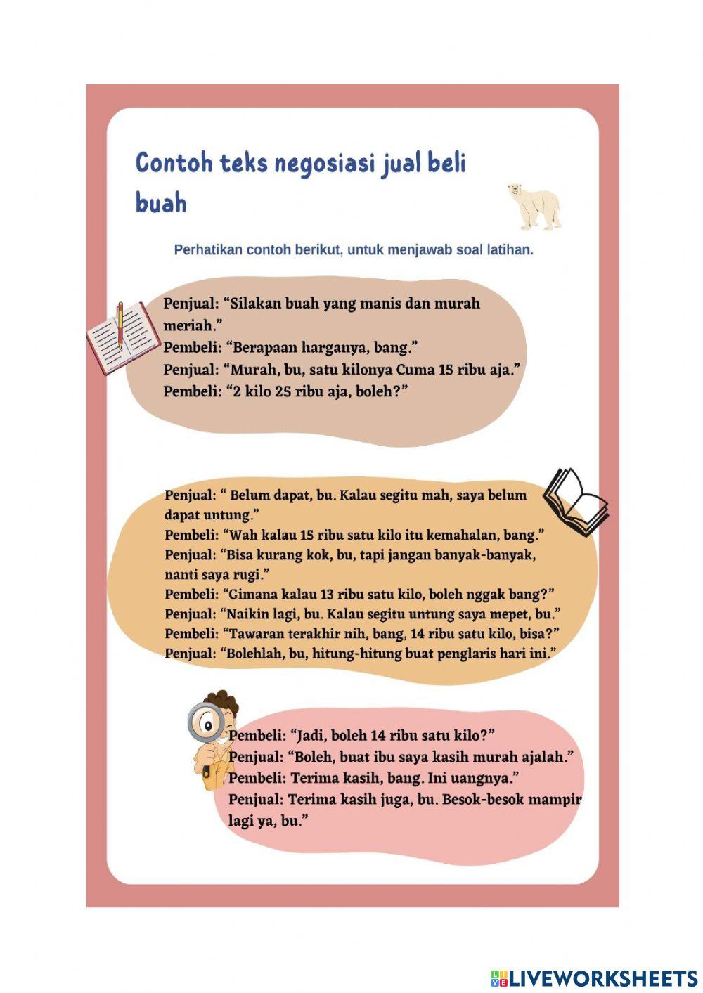 Menganalisis struktur Teks  Negosiasi