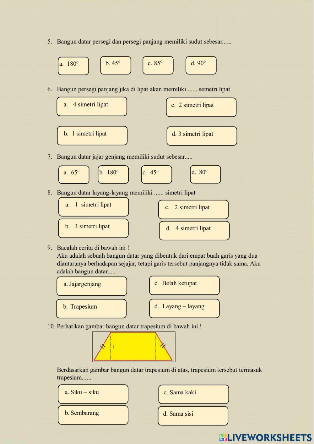 LKPD  Matematika Kelas IV SD-MI