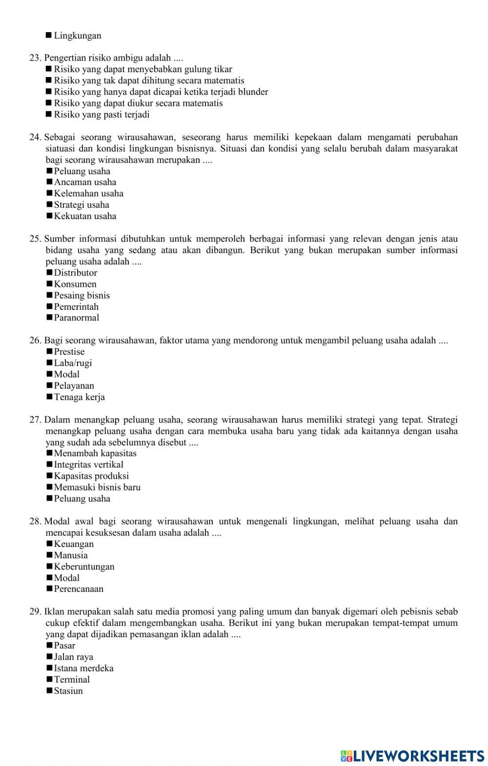 LATIAN SOAL PKK KELAS XI SEMESTER GENAP