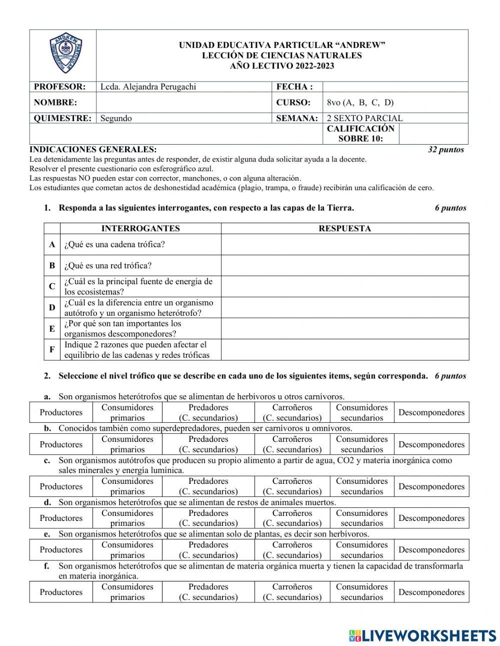 Lección 2 Cadena trófica