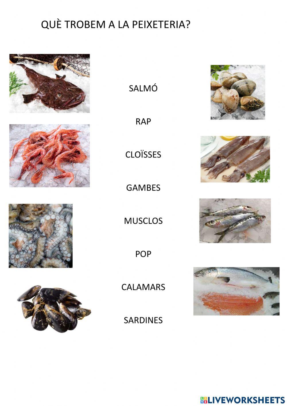 Què trobem a la peixeteria?