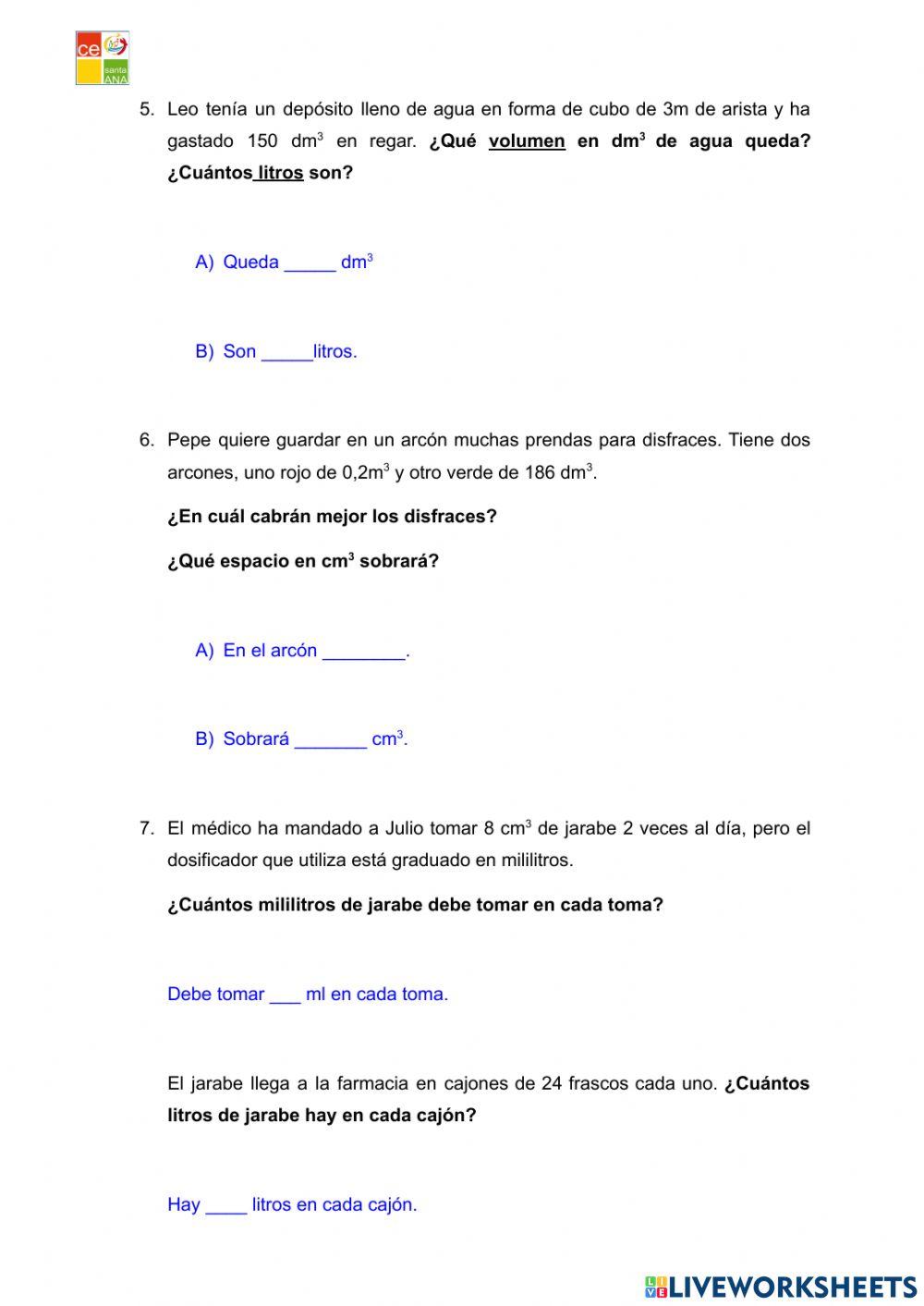 Problemas Volumen 6º primaria