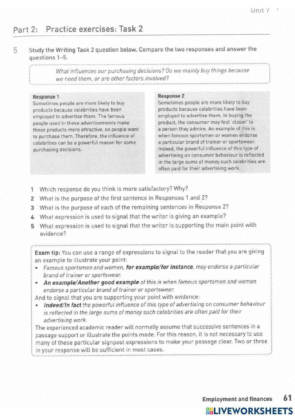 Ielts writing unit 7