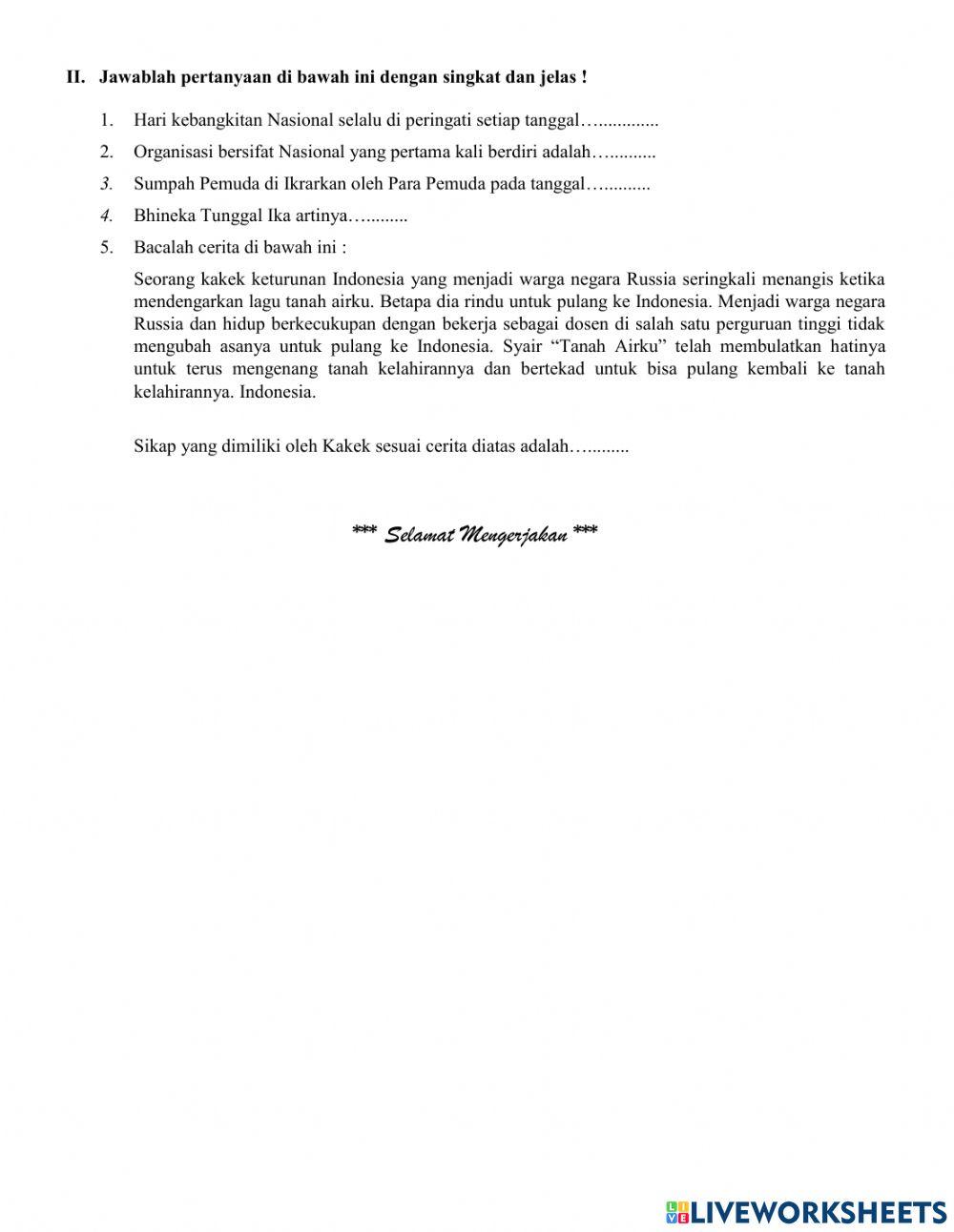 Soal PAT PKN MTs MBH Kelas 8