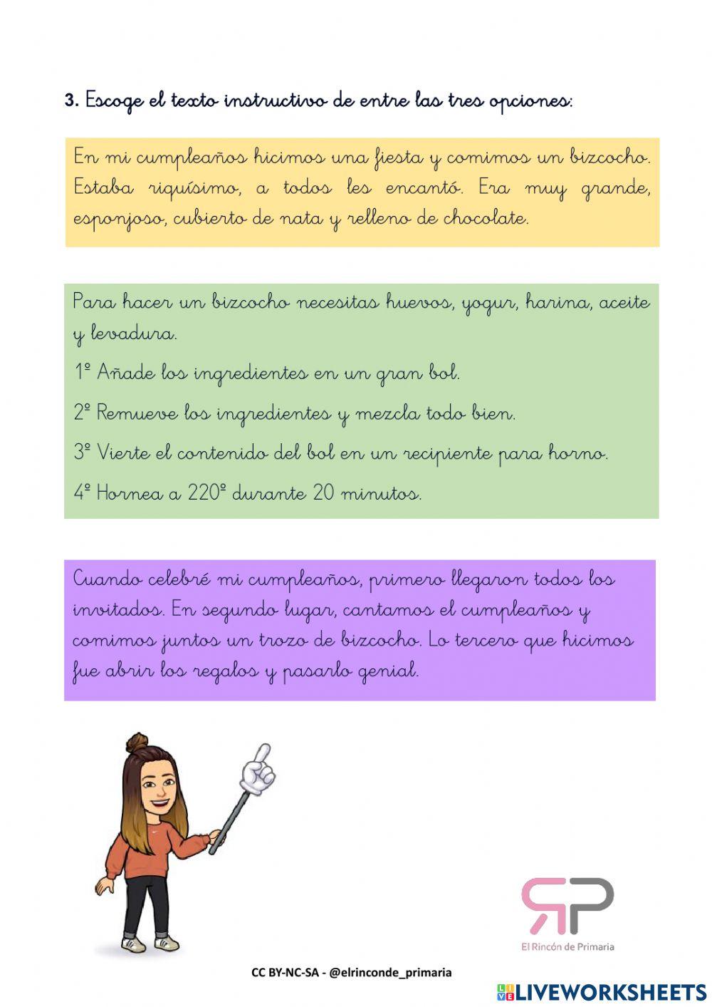 El texto instructivo