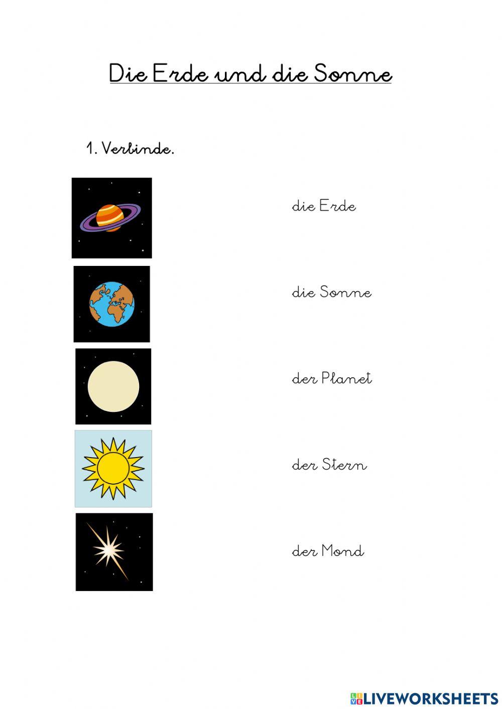 Die Erde und die Sonne