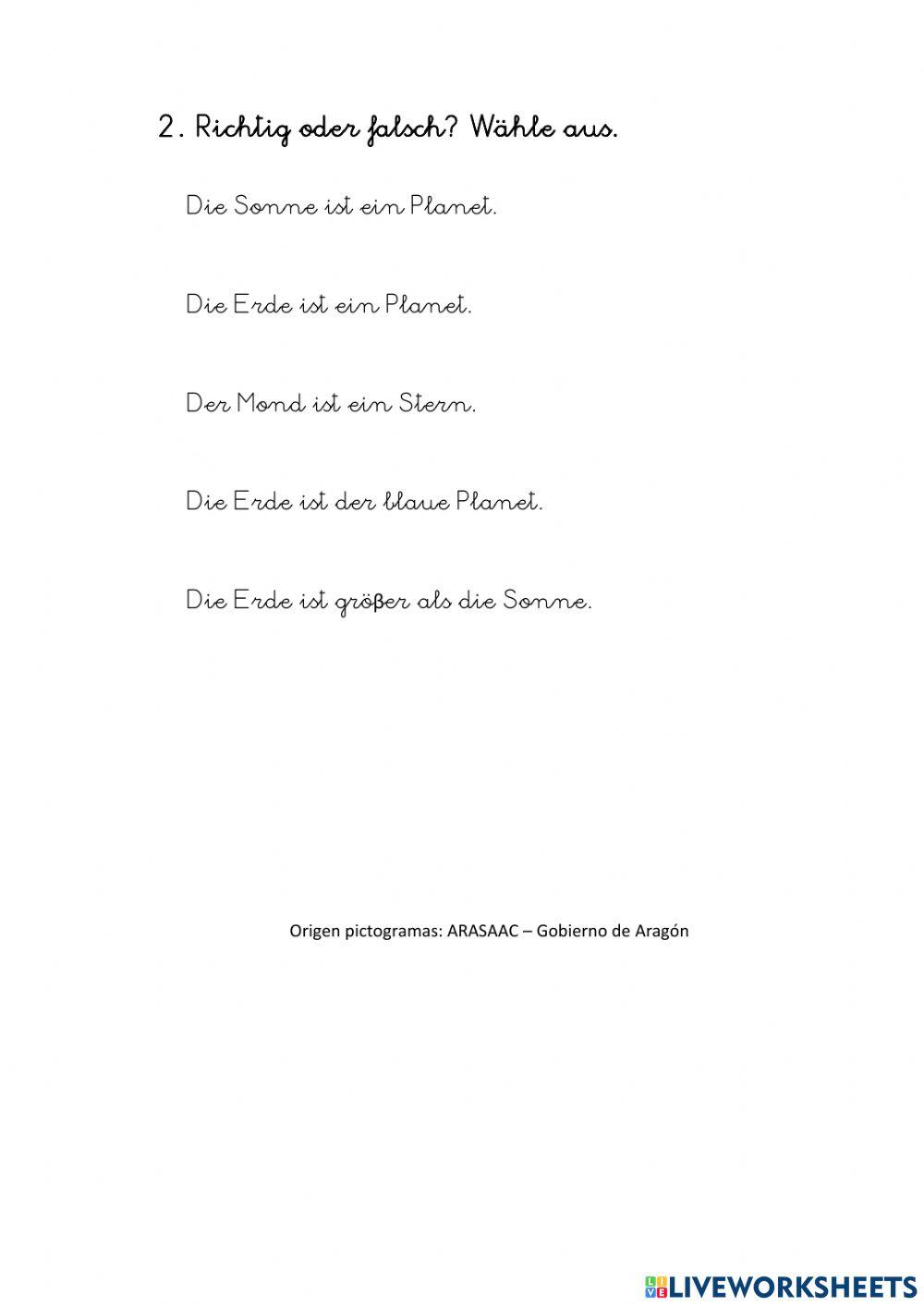 Die Erde und die Sonne