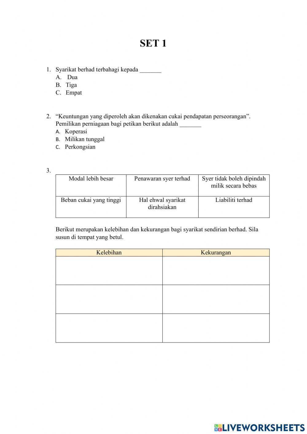 Perniagaan tingkatan 4
