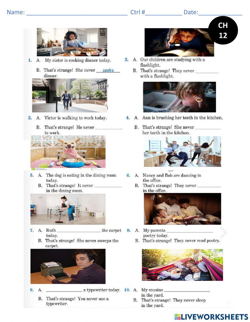 L1.CH12. Pg 87.Simple present - preset continuous