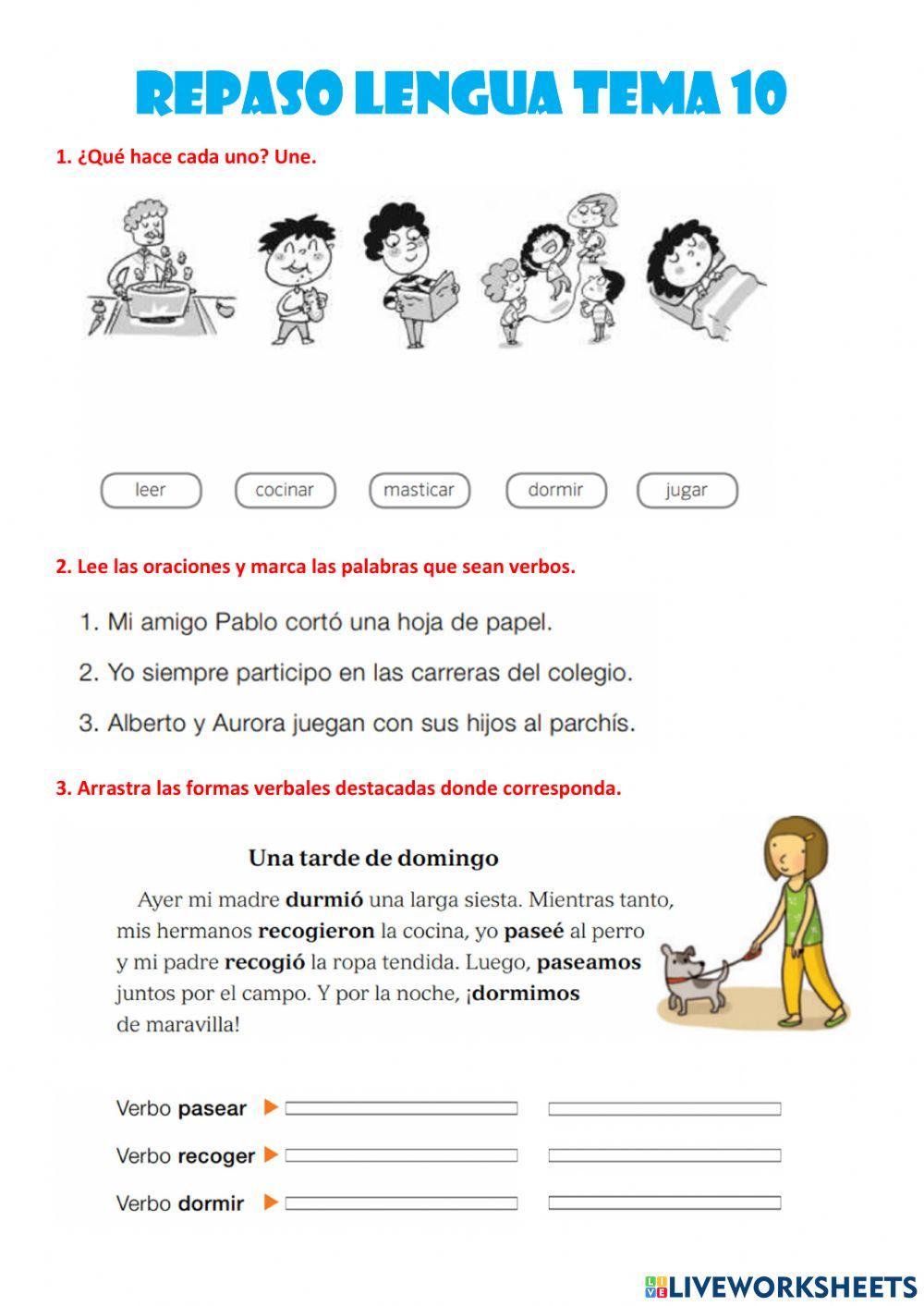 Repaso lengua tema 10
