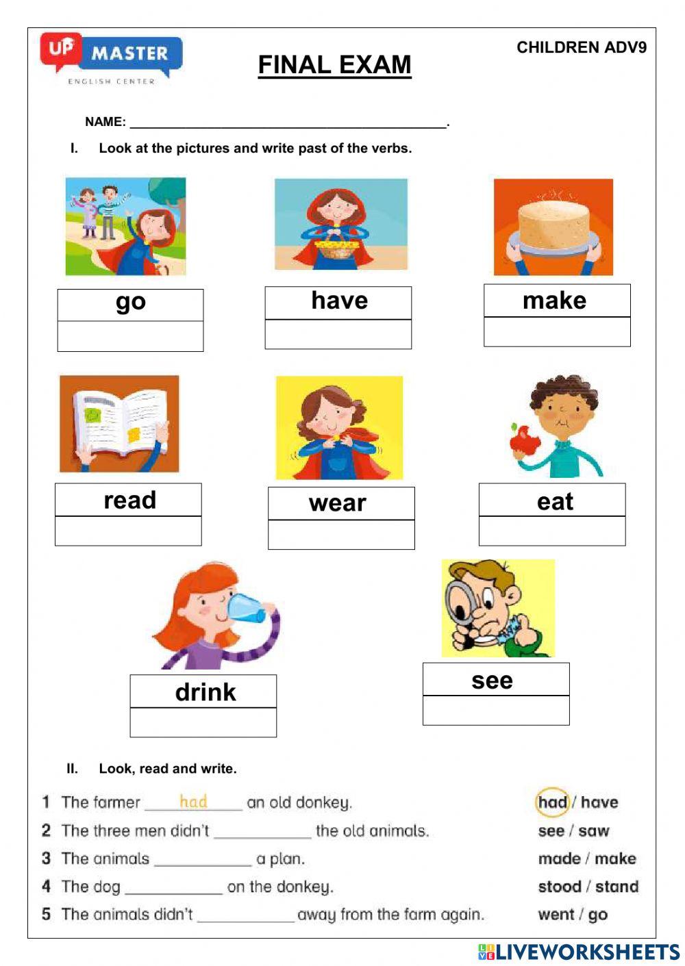 Final exam children adv 9