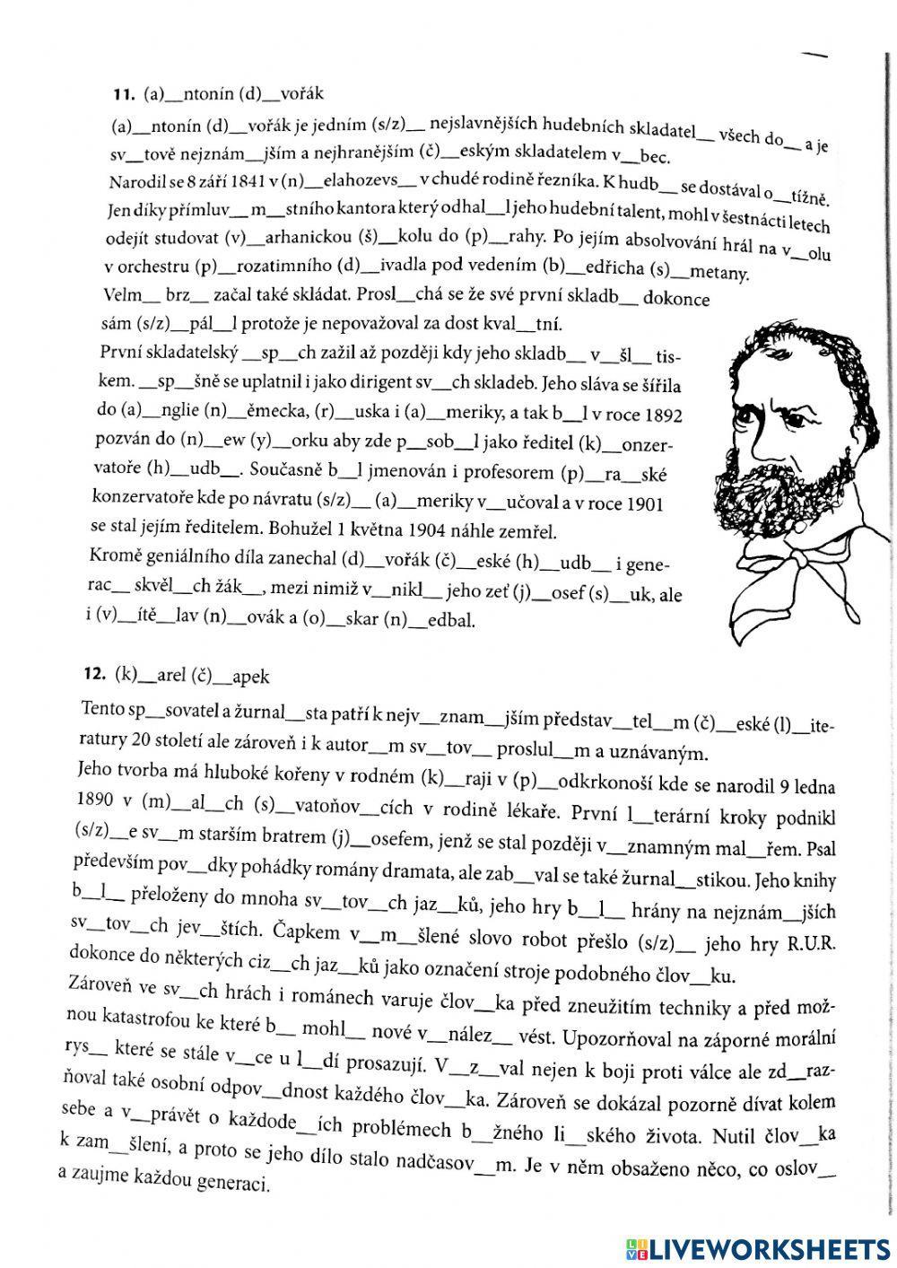 Čapek a Dvořák - pravopis