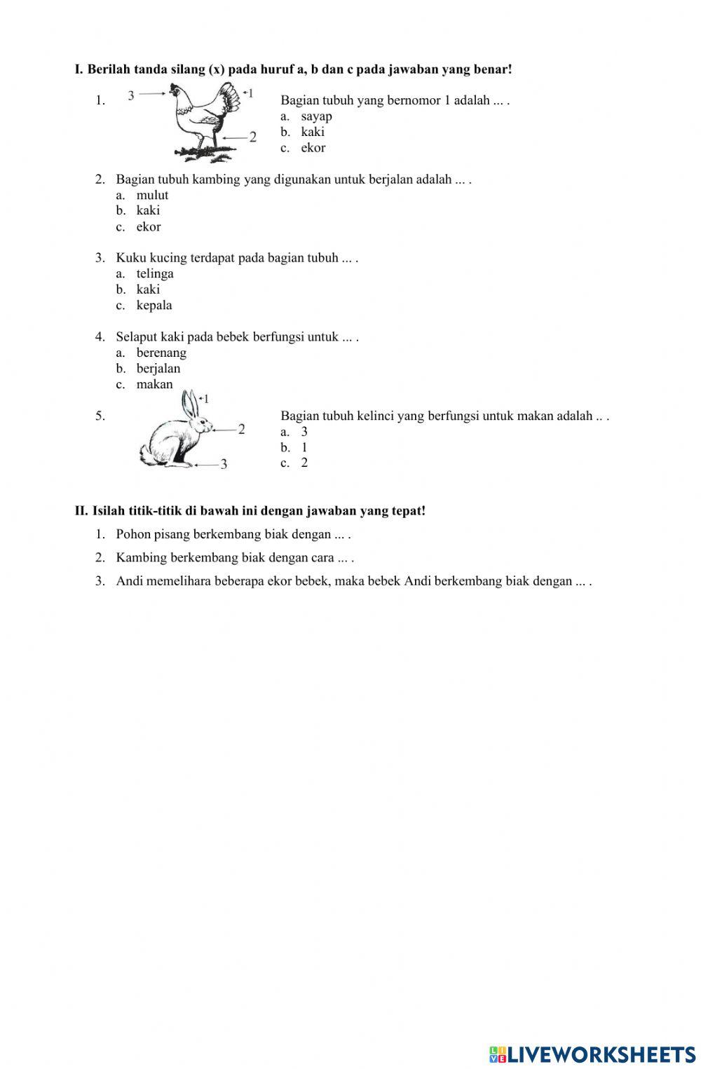 Soal latihan kelas 2 worksheet live worksheets